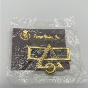 Vintage Premier Designs Gold tone Geometric Brooch